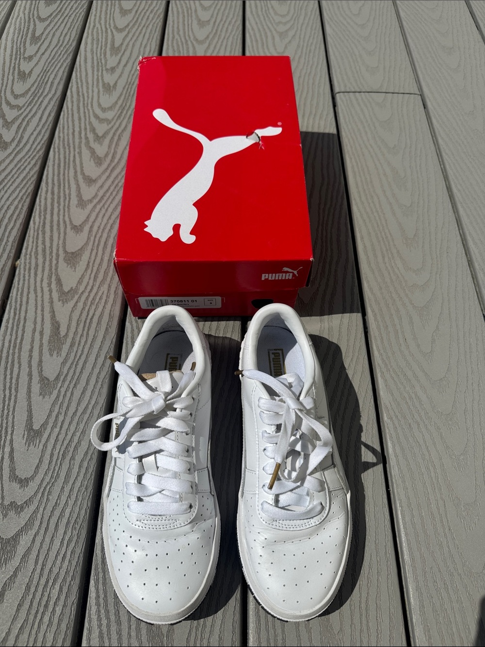 PUMA Cali White Leather Sneakers - Classic Low Top